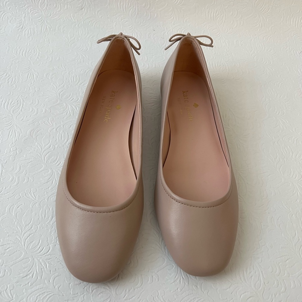 Kate Spade Leather Bow Accents Ballet Flats